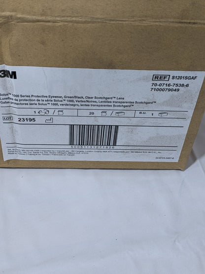 (20) 3M Safety Glasses: Anti-Fog & Scratch-Resistant, Polycarbonate 7100079049