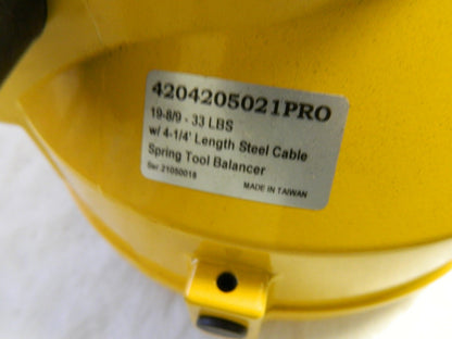 PRO-SOURCE 33 Lb Load Capacity, 4-1/4' Travel Distance, Tool Balancer