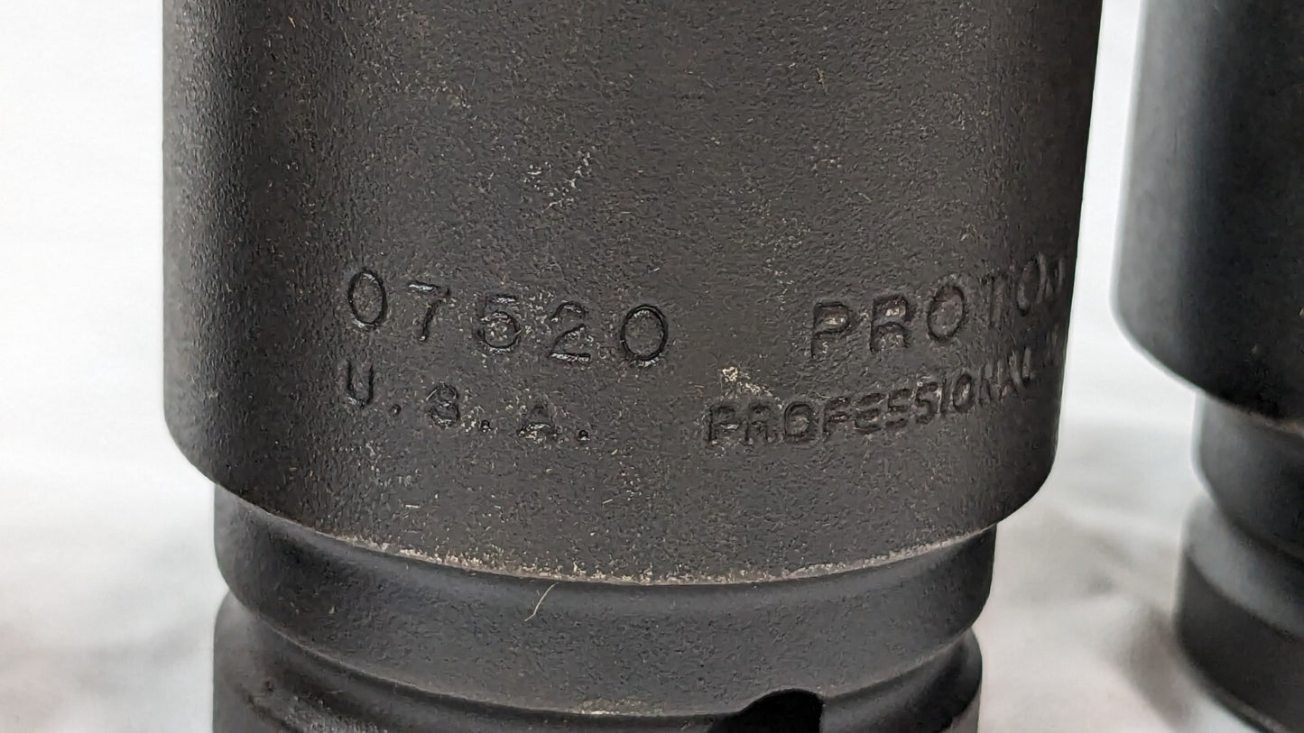 PROTO 5 Piece Socket Set J73104 INCOMPLETE