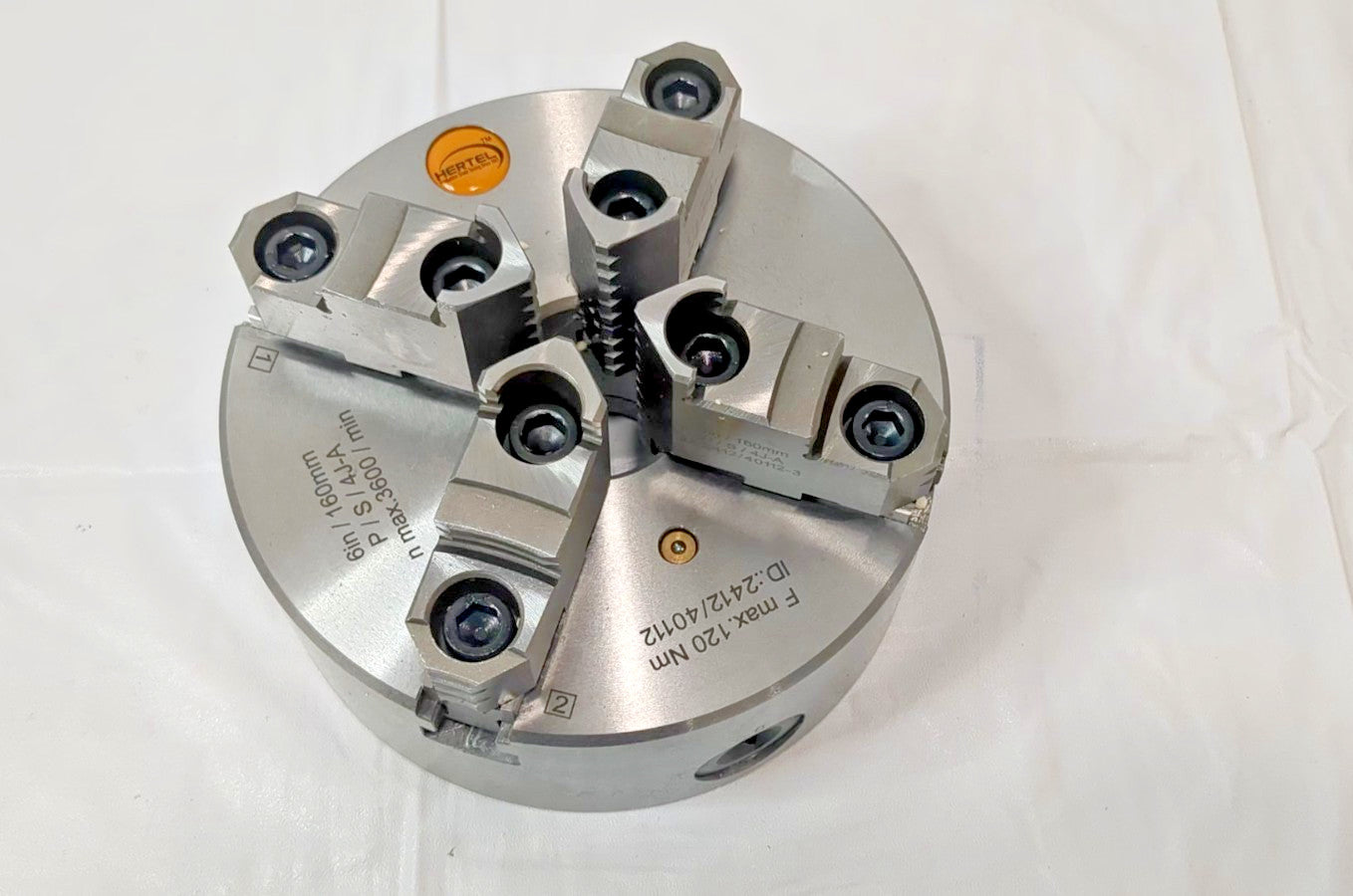 Hertel 6" Semi-Steel 4 Jaw Self-Centering Lathe Chuck Plain Back 1-203-0600