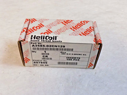 Heli-Coil Single Screw Locking Insert #2-56 UNC 1-1/2D SS 1 Lot 100 3585-02CN129