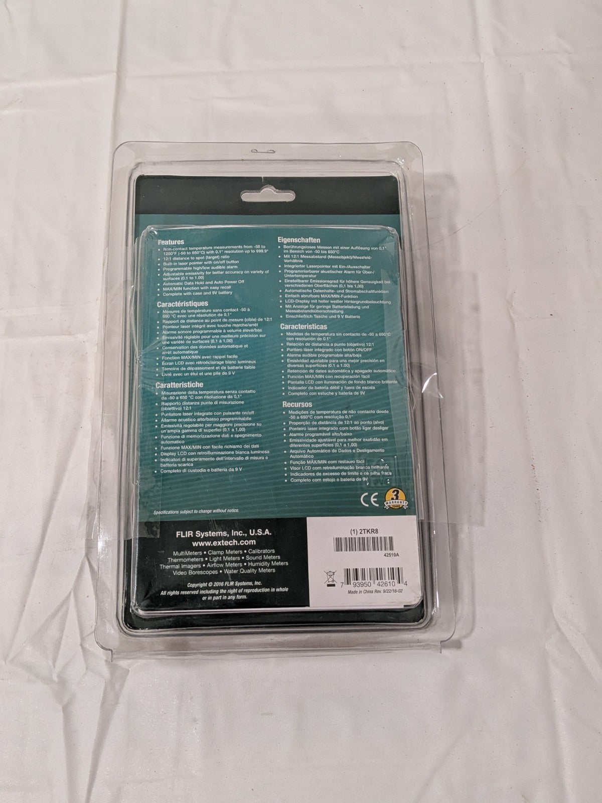 EXTECH -50 to 650°C (-58 to 1200°F) Infrared Thermometer 42510A