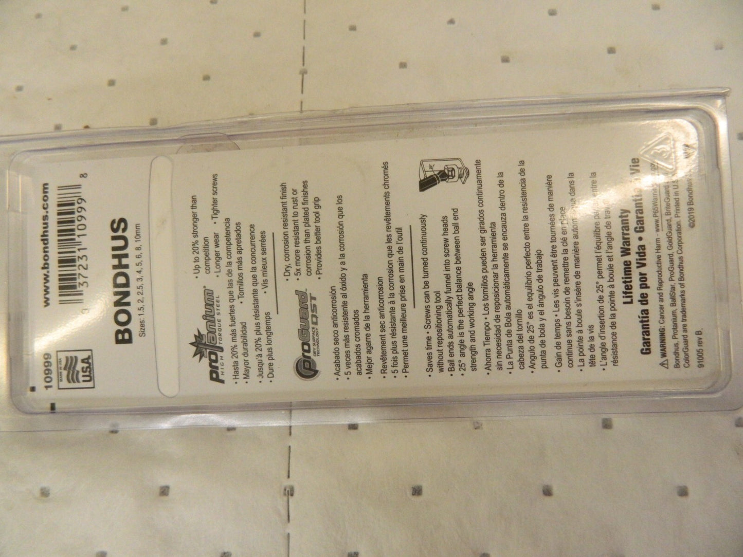 BONDHUS 9 Piece L-Key Ball End Hex Key Set 10999