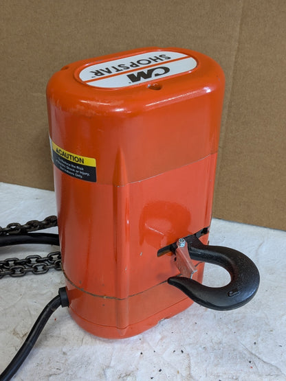 CM Shopstar Electric Chain Hoist 1/2 Ton Capacity 10 Ft Max. Lift 115v 2110