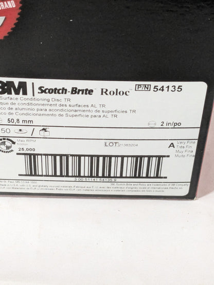 3M Quick-Change Disc: Roloc TR, 2" Dia, AO, Non-Woven Box of 50 7100075708