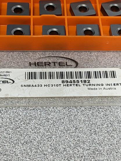 HERTEL Turning Insert: SNMA433 HC310T, Carbide Qty 10 1000345