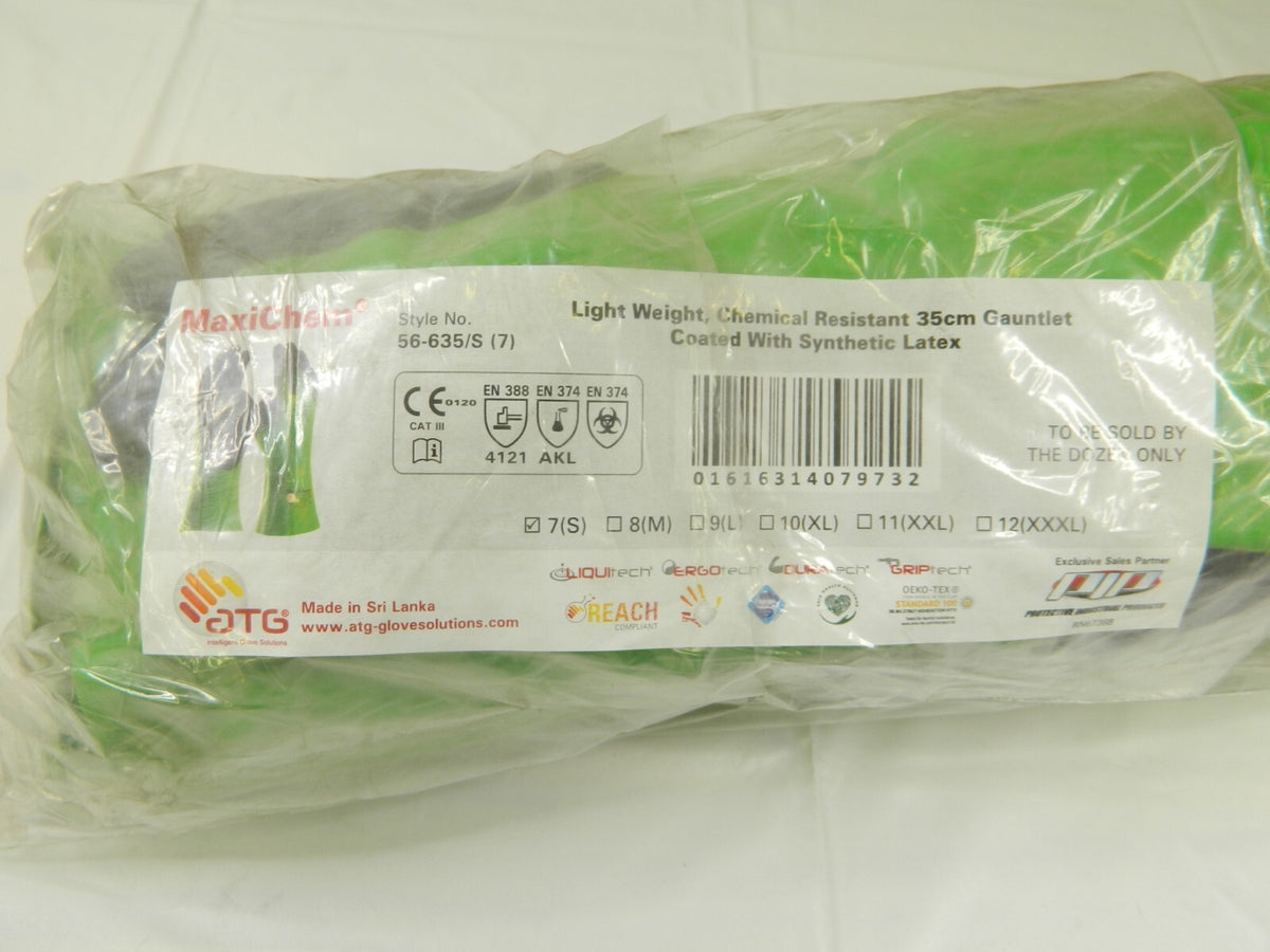 ATG MaxiChem 14" Nitrile Coated Nylon Lycra Chemical Work Glove Qty 12 56-6