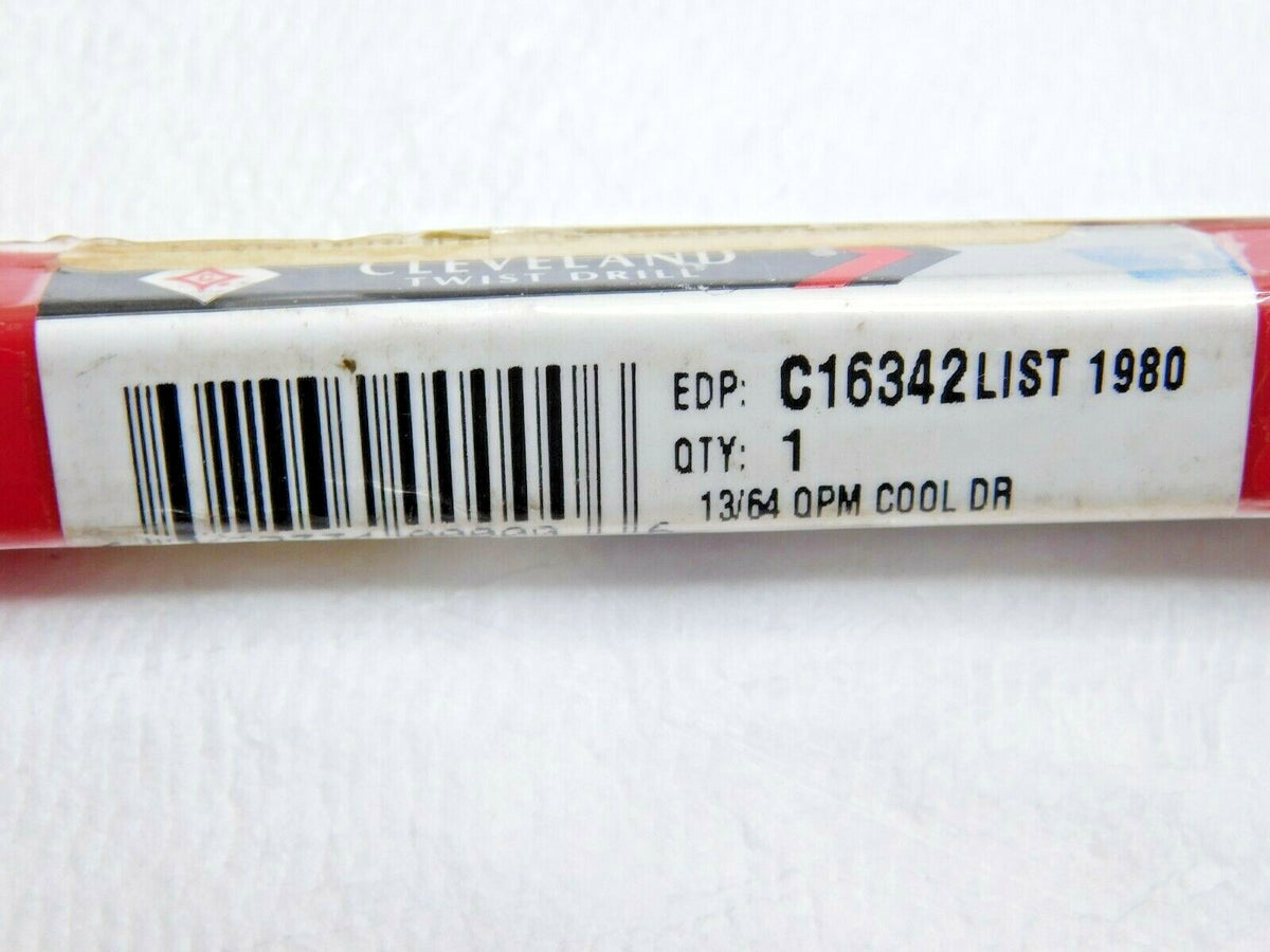 Cleveland Coolant Jobber Length Drill Powder Metal TiN 13/64"D 140º 2FL C16342