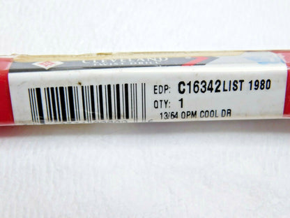 Cleveland Coolant Jobber Length Drill Powder Metal TiN 13/64"D 140º 2FL C16342