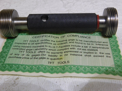 TFT Tools Double End Plug Thread Gage 1-1/2-12 UNF Class 3B GO/NOGO 2614-9612