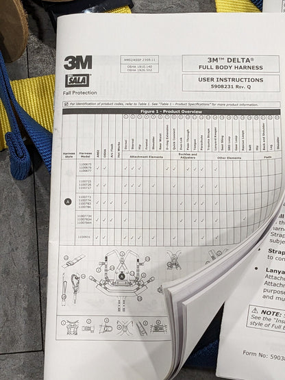 DBI-SALA Full Body Fall Protection Harnesses: 420 lb Sz L 7012815754