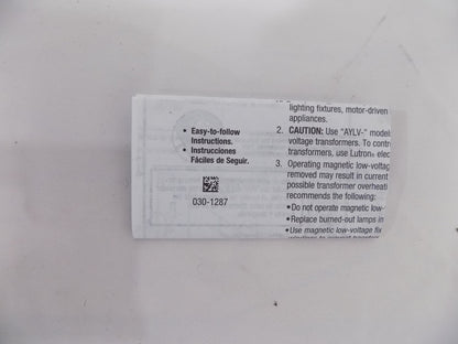 Lutron AY-603P-IV Ariadni 600W Incandescent / Halogen 3-Way Preset Dimmer Ivory