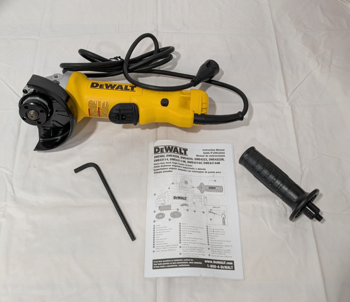 DeWALT Corded Angle Grinder 4-1/2" Wheel Dia, 11000 RPM DWE402