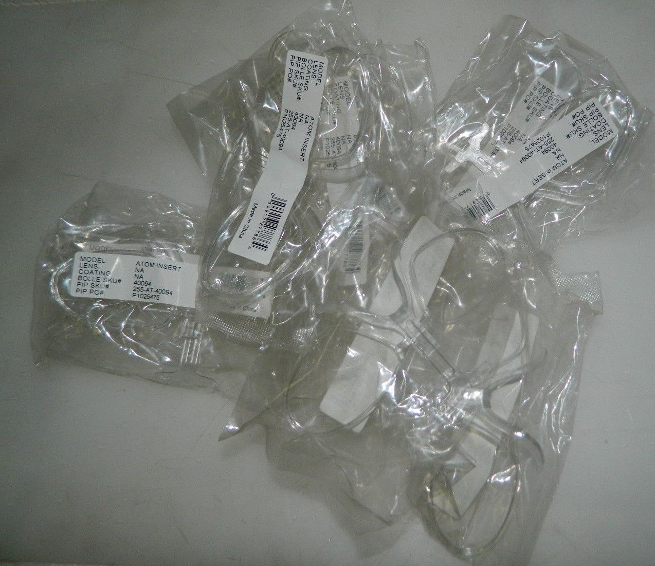Atom Insert Prescription Insert Holders QTY 40  Translucent 40094