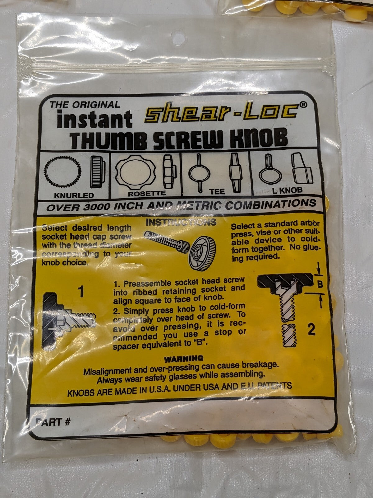 Shear-Loc Plastic Thumb Screw: Knurled Head 9.6 mm Head Dia Qty 300 83-98-928Y
