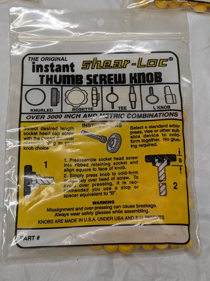 Shear-Loc Plastic Thumb Screw: Knurled Head 9.6 mm Head Dia Qty 300 83-98-928Y