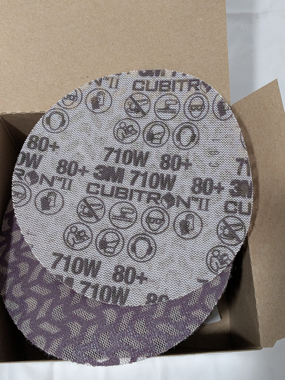 3M Hook & Loop Disc: 6" Dia, 80 Grit, Coated, Ceramic Box of 50 7100249502