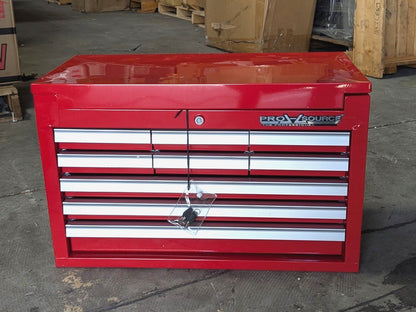 Pro Source Steel Red Top Chest Tool Box 9 Drawer 26 x 12 x 16 Scratch N Dent