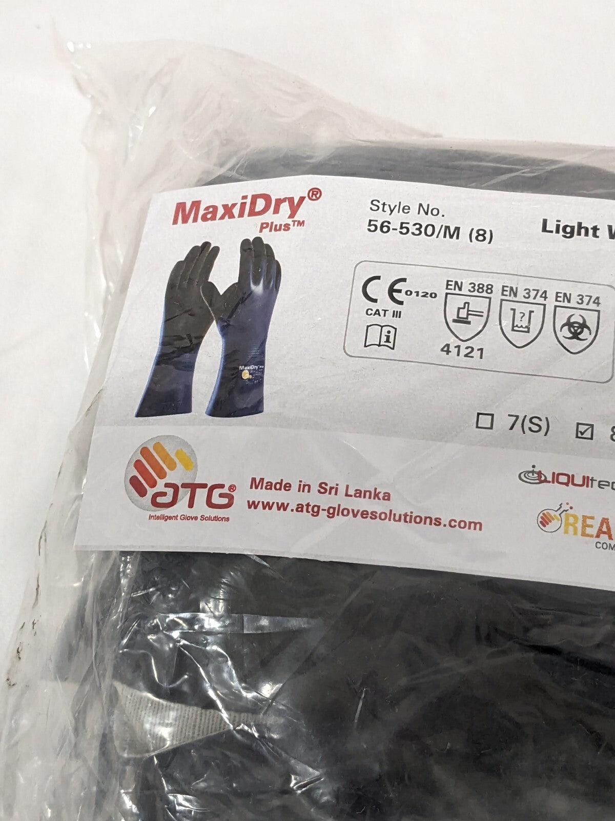 ATG Chemical Resistant Gloves: Micro-Foam Nitrile-Coated 1 Dozen 56-530/M