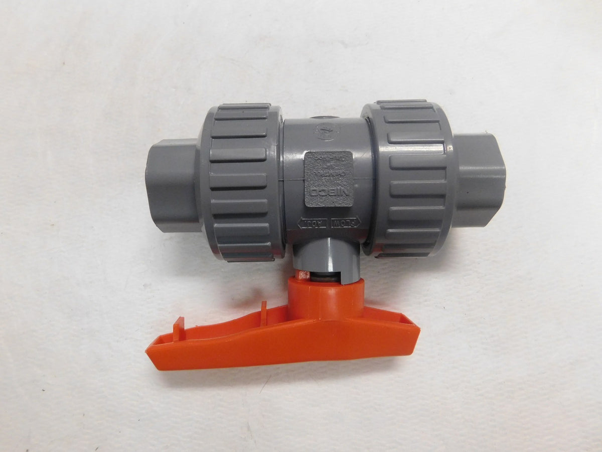 Nibco Chemtrol Ball Valve 3/4" Model D Universal End Corzan CPVC/EPDM U51TB