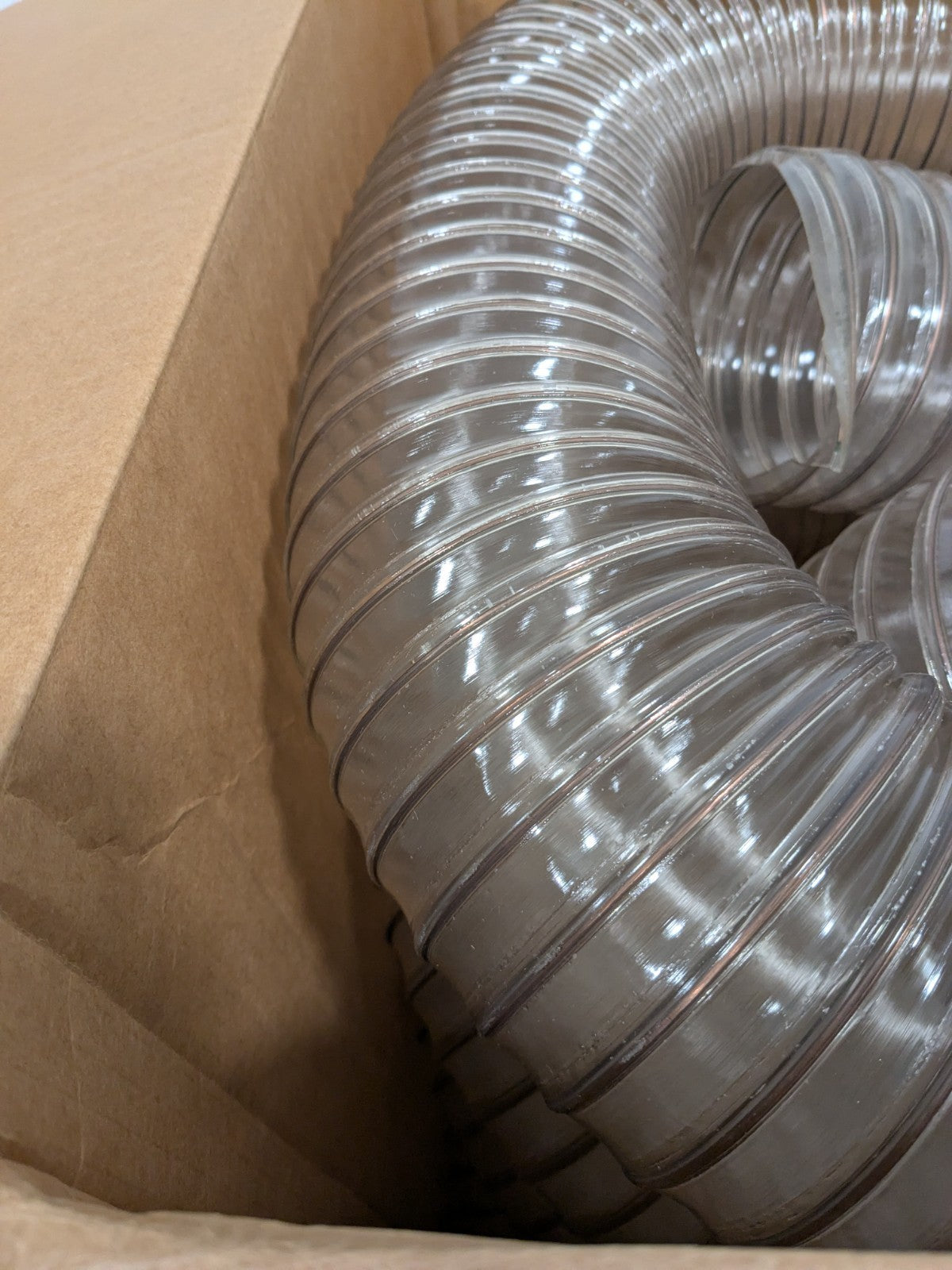 Hi-Tech Duravent Blower Duct Hose: 4-1/2" ID, 25' Long, Clear, PVC 202104502025