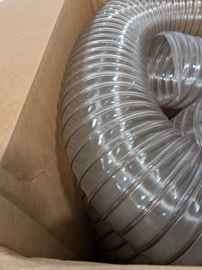 Hi-Tech Duravent Blower Duct Hose: 4-1/2" ID, 25' Long, Clear, PVC 202104502025