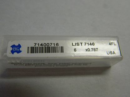 OSG ExoCarb Square End Mill 6mm Dia. x 20mm LOC 4FL Carbide 71400716