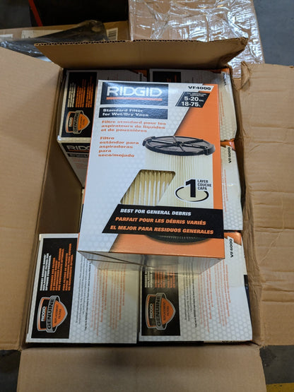RIDGID 1-Layer Cartridge Filter VF4000 Wet Dry Vacuums Qty 12 72947