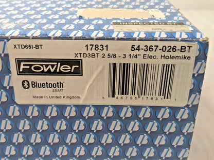 Fowler Bowers XTD3 Digital Holemike 2-5/8" - 3-1/4" Range 54-367-026-BT