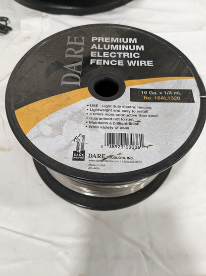 Dare Electric Fence Wire, 16 Gauge, Aluminum, 1/4 Mile -16AL1320