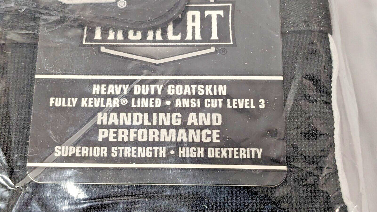 6 PAIRS Ironcat Heavy Duty Goatskin Gloves ANSI A3 White/Black 2XL 86552/2XL