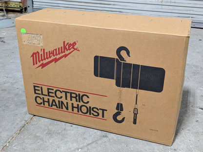 Milwaukee Electric Chain Hoist 1 Ton Capacity 15 Ft. Lift 1 HP 115/230v 9567