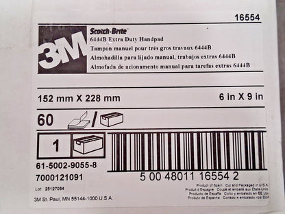 3M Hand Sanding Pads QTY60 Non-Woven Aluminum Oxide Fine Grade Brown 7000121091