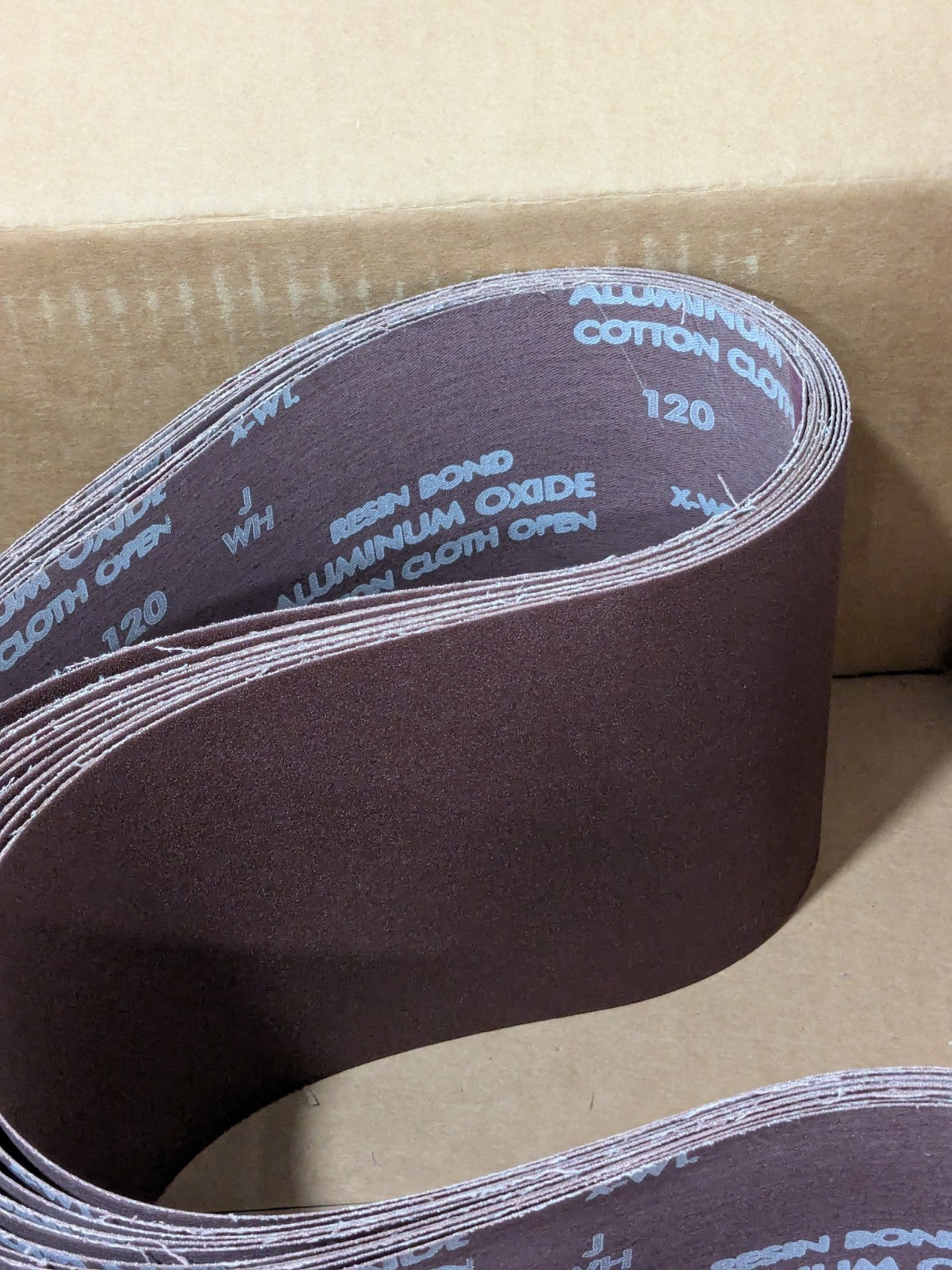 (10) Norton Abrasive Belt: 6" Wide, 48" OAL, 120G, Aluminum Oxide 78072727981