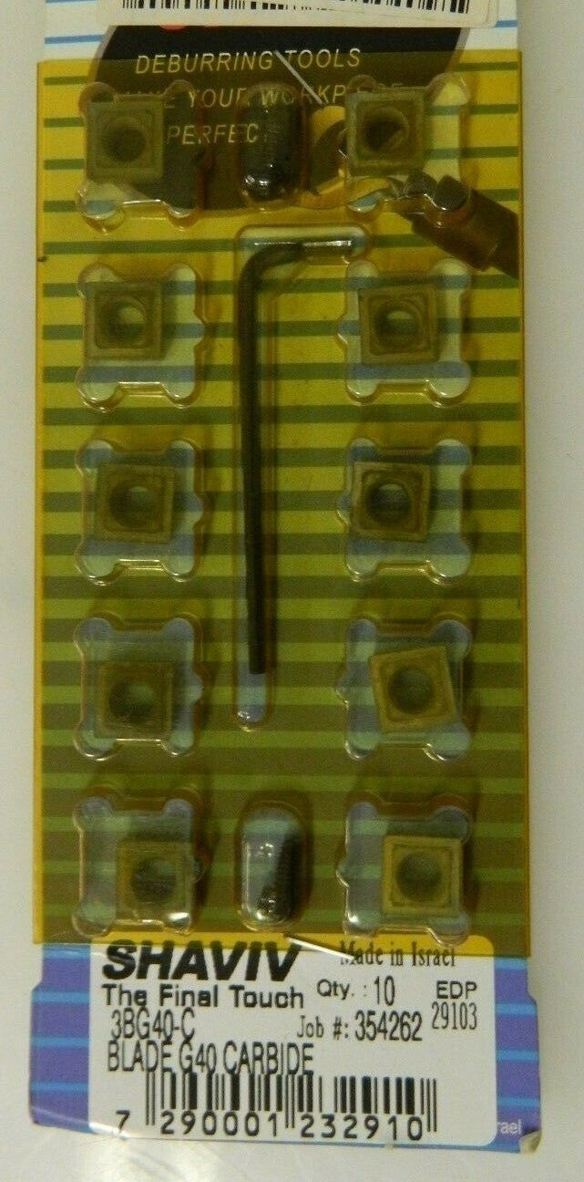 Shaviv Solid Carbide Blade Inserts QTY 10  3BG40-C