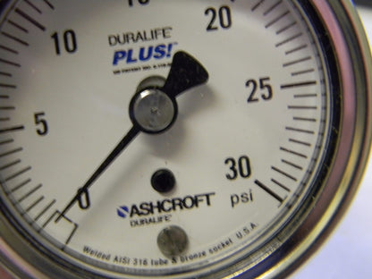 Ashcroft Pressure Gauge 2-1/2" x 1/4" 0 to 30 psi  94577XLL