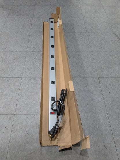 Wiremold Power Outlet Strip 8 Outlets, 120 Volts, 15 Amps, 6' Cord UL401BC