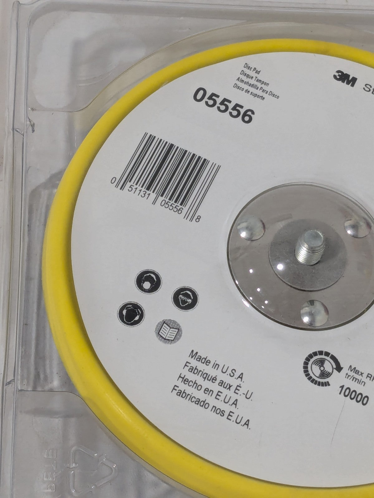 3M Disc Backing Pad: Adhesive & PSA, 5/16-24 Thread, 10,000 Max RPM 7000119808