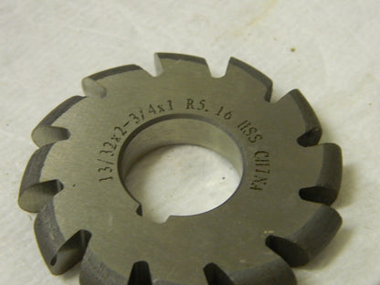 Precision Convex Radius Cutter 13/32" x 2-3/4" 12 Teeth R5.16 HSS 0317