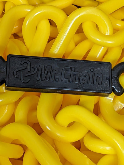 Mr. Chain Heavy-Duty Chain: Plastic, Yellow, 100' Long, 2" Wide 51002-