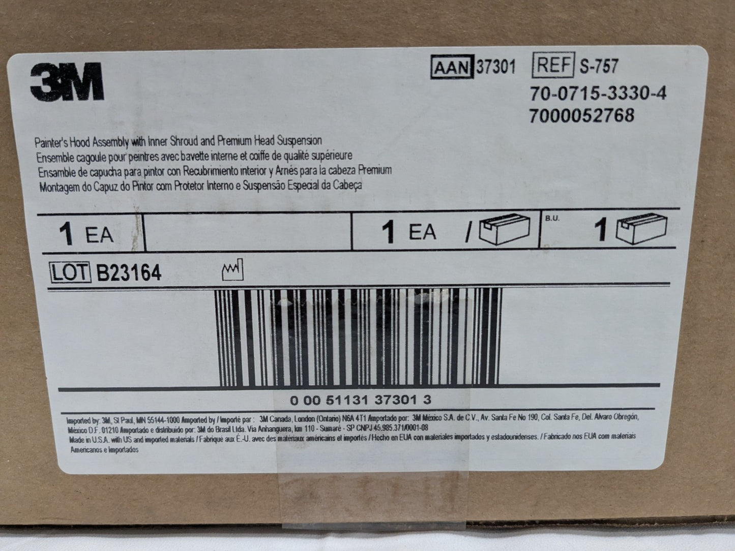3M Versaflo S-Series S-757 White Standard Polypropylene Hood 7000052768