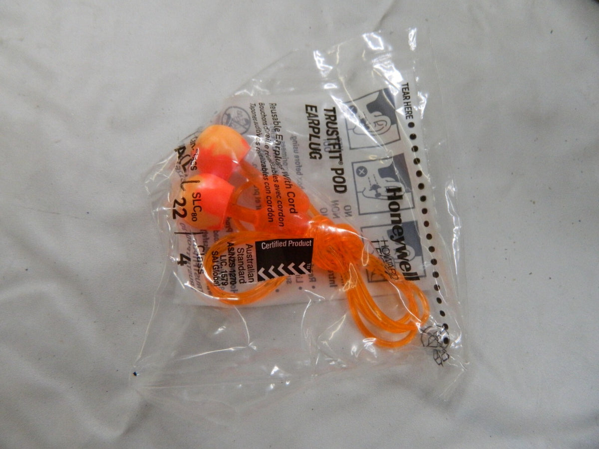 HOWARD LEIGHT Earplug: Foam, Round, Push-In Stem, Corded TRUSTFITPOD-30