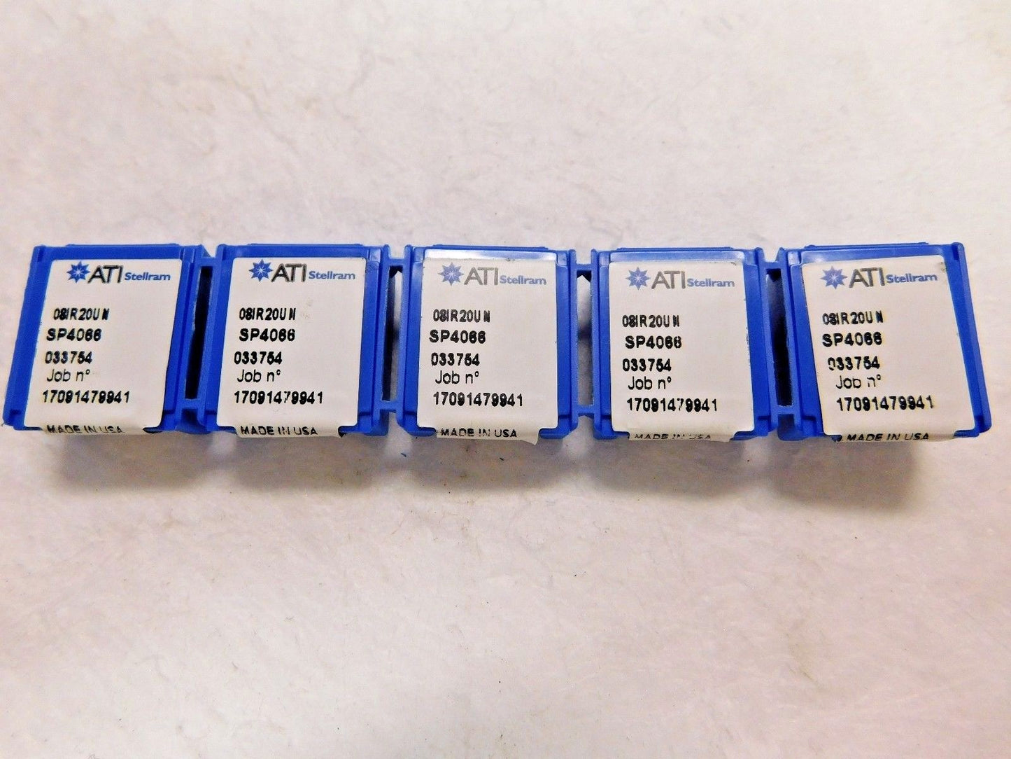 ATI Stellram Carbide Turning Inserts  08IR20UN Grade SP4066 QTY 5