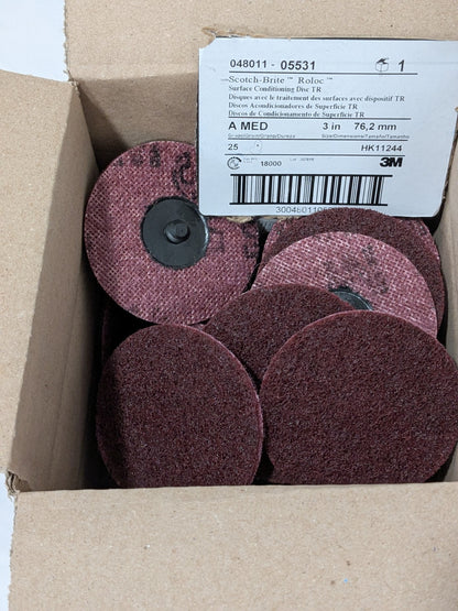 3M Quick-Change Disc Roloc TR 3" Dia Silicon Carbide Non-Woven Qty 25 7000000755