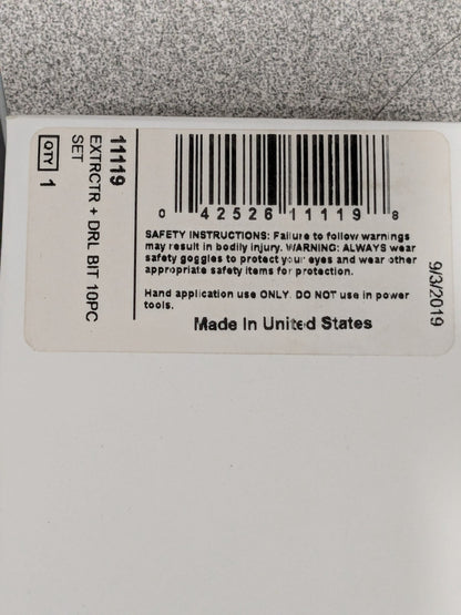 Irwin Spiral Flute Screw Extractor & Drill: 10 Pc 11119