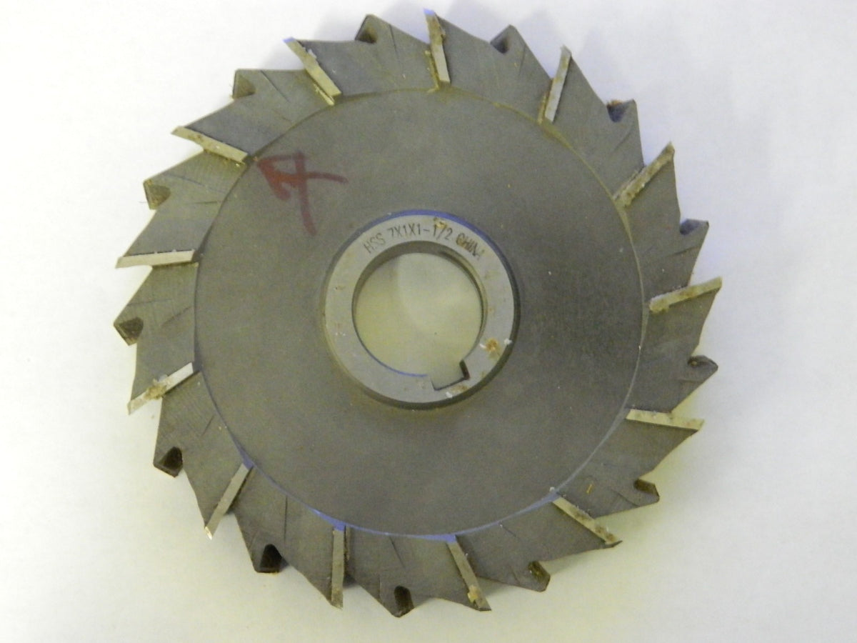 Precision Side Milling Cutter  7" x 1" x 1-1/2" Staggered Tooth #