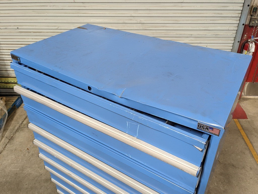 Lista 10 Drawer Modular Storage Cabinet 59 x 40 x 22 Steel Blue PARTS / REPAIR