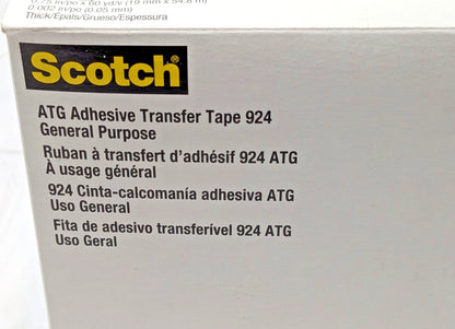 6 Rolls 3M Scotch ATG Adhesive Transfer Tape 924 General Purpose 0.75"X60yd 924