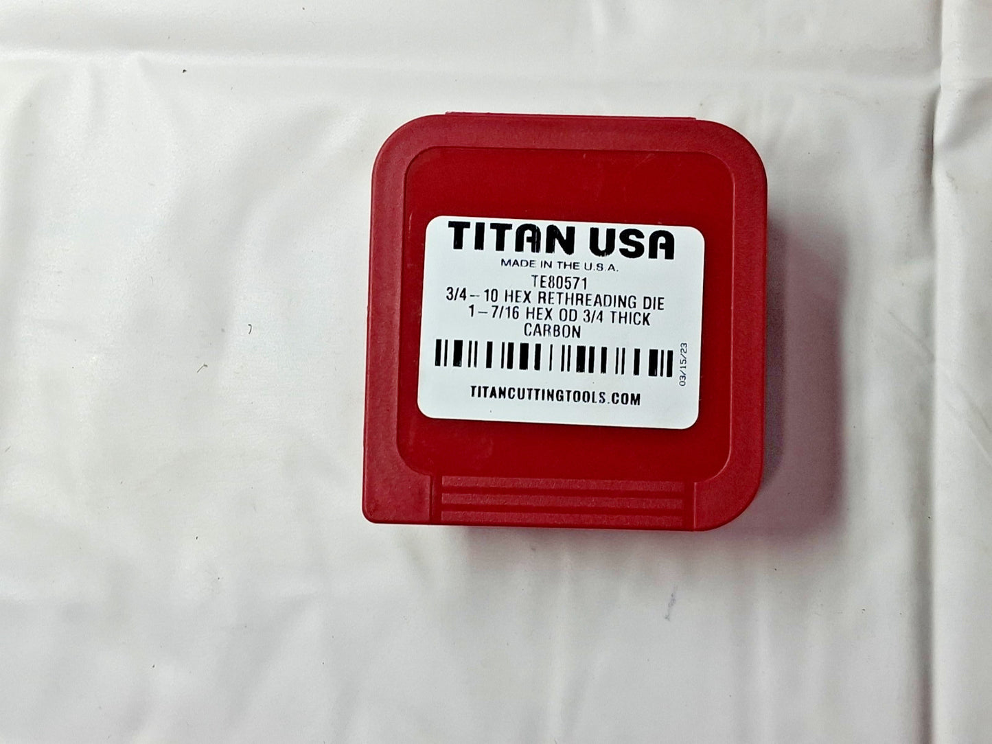 Titan Carbon Hex Rethreading Die 3/4-10 3/4" Thick 33124116