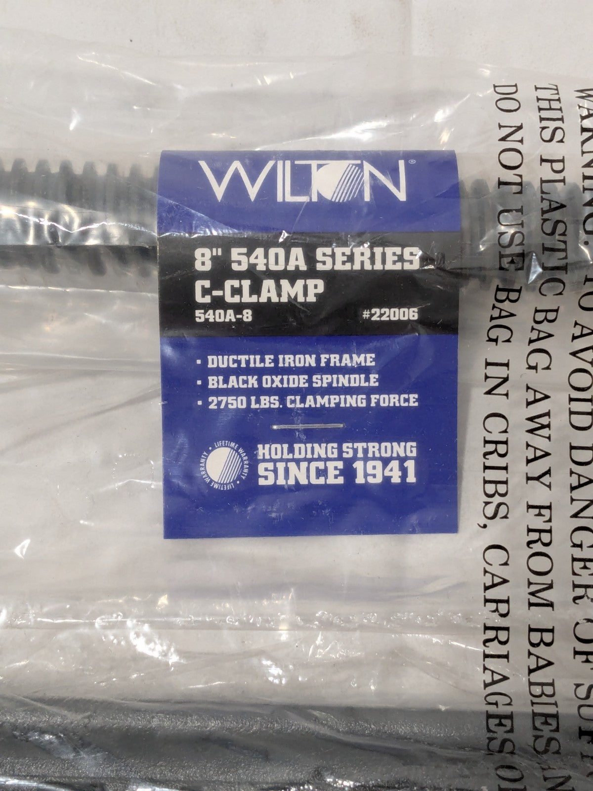 Wilton C-Clamp: 8" Max Opening, 3-1/4" Throat Depth, Light-Duty 22006